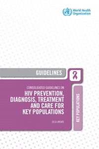 Consolidated Guideline on HIV prevention, diagnosis, treatment and care for Key populations. 2016 update WHO-001
