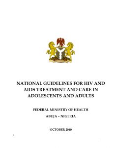 National Guideline for treatment and care of HIV_AIDS in adults and Adolescents 2010-01